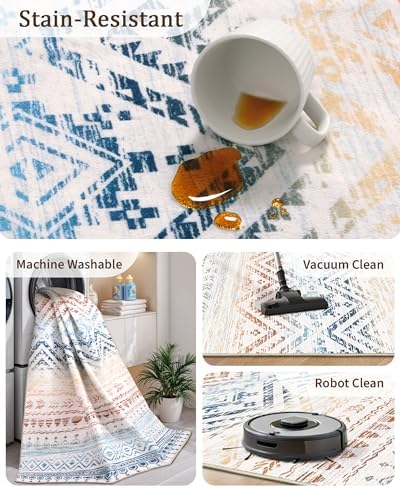 Miukiki 4x6 Washable Area Rug Non Slip Rug - Image 4