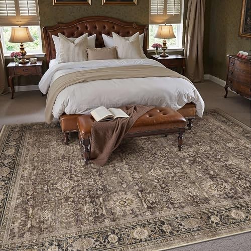 HUGEAR Brown Washable 6x9 Area Rugs - Image 3