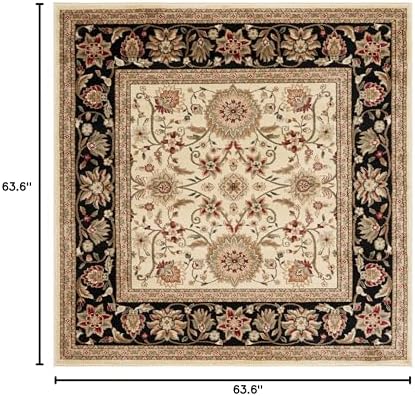 SAFAVIEH Lyndhurst Square Rug 5'3", Ivory & Black LNH212B - Image 2