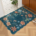 Lahome Floral Washable Entryway Rug, 2X3 Soft Kitchen Rugs Non-Slip Blue by Lahome
