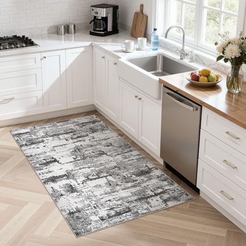 3x5 Runner Rug, Abstract Washable Hallway Rugs - Image 5