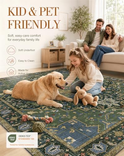 OLANLY 5x8 Washable Area Rug, Soft Non Slip Carpet - Image 4