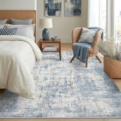 Washable 4'x6' Abstract Area Rug - Image 3