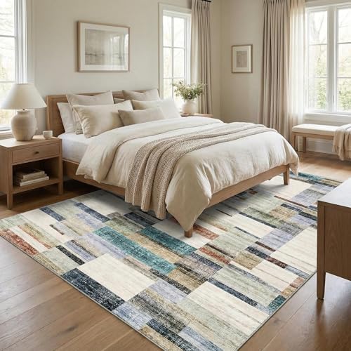 Garvee Washable Entryway Rug 4x6 Area Rugs Non Slip Living Room Area Rug Modern - Image 3