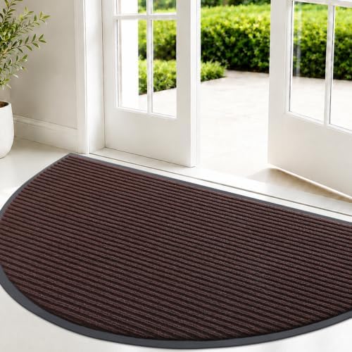 OLANLY Half Circle Front Door Mat 47x23, Waterproof Heavy-Duty Doormat by OLANLY