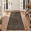 Washable 3x6 Runner Rug for Entryway, Dark Brown Boho Large Kitchen Rug by HazoHaus