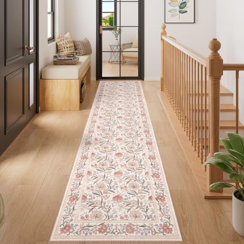 DUKINO 2x8 Runner Rug, Washable Vintage Floral Kitchen Rugs - Image 5