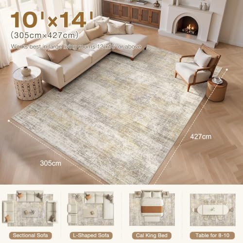 cotiled Boho 10x14 Area Rug for Living Room: Large Moroccan Washable Rug - Image 7
