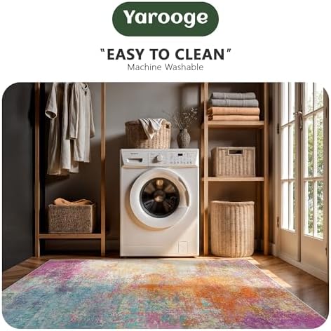 5x7 Area Rugs, Abstract Modern Ultra Soft Washable Rug, Non Slip Carpet - Image 6