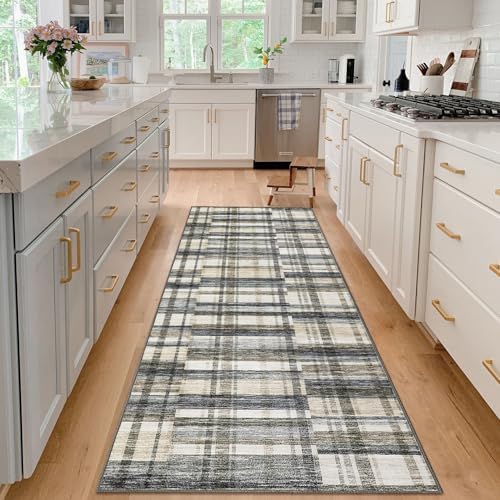 Garvee Washable Runner Rug 2x6 Runner Kitchen Runner Rug Non Slip Tartan Plaid - Image 3