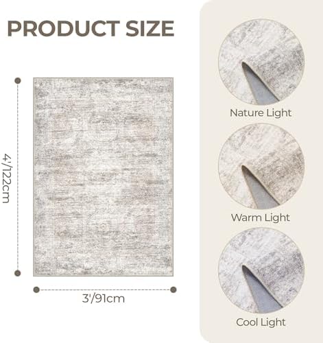 3x4 Rugs for Entryway, Washable Area Rug - Image 2