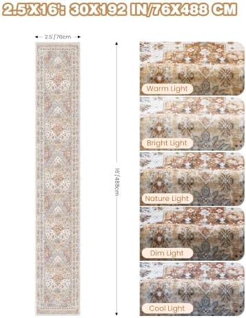 Washable Runner Rug 2.5x16, Non-Slip Long Kitchen Rugs - Image 2