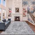 Temedara 8'x10' Wahable Rug, Modern Grey Vintage Rugs, Distressed Tribal by Temedara