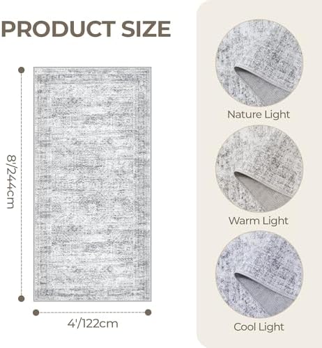 4x8 Rug Non Slip, Washable Hallway Runner Rug - Image 2