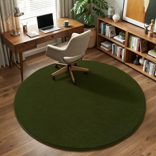 Amearea Olive Green Round Area Rugs 4ft Circle Rugs - Image 7