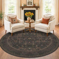 Washable 8ft Large Round Area Rug by Evyhood