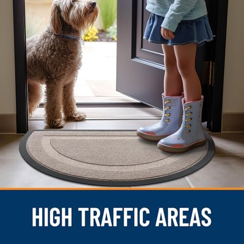 OLANLY Half Circle Front Door Mat Outside 35x23 All-Season Rubber Doormat - Image 6