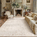 PureCozy Beige Area Rug 8x10 Vintage Floral by PureCozy