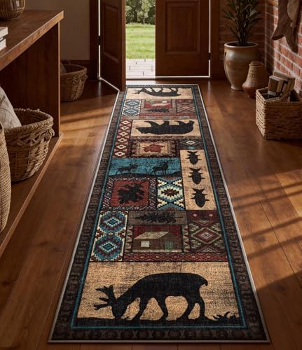 YIHOUSE Washable Rustic Cabin Runner Rug 2x8 Hallway - Image 4