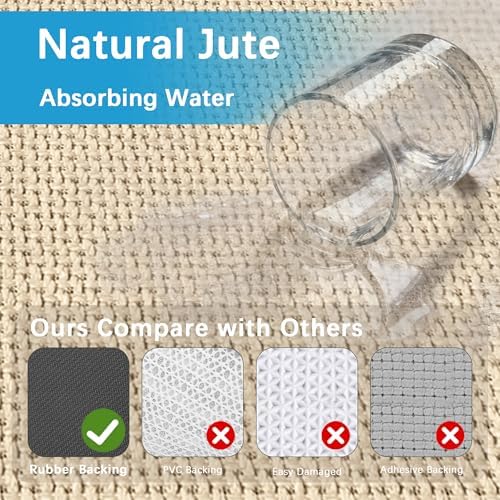 GOYLSER 10 ft Washable Runner Rug Jute Carpet Runner - Image 3