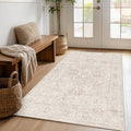 FMFUNCTEX 4x5 Washable Beige Neutral Oriental Distressed Entryway Area Rug by Fmfunctex