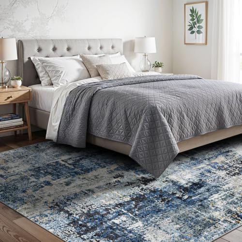 5x12 Rugs for Wide Hallway Thin Washable Runner Rug Midnight Sky - Image 2