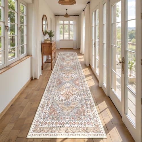 2.5x10 Kitchen Runner Rug Non Slip Vintage Washable Rugs - Image 4