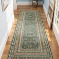 Ksrau 3x8 Runner Rug Washable: Non Slip Wide Hallway Runners Teal Green by Ksrau