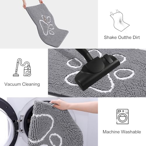 Smiry Dog Door Mat for Muddy Paws, Absorbent Non Slip Dirt Trapper - Image 6
