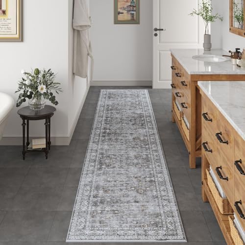 Rugcomf Runner Rug 2'7"x12' Washable Vintage Non Slip - Image 2