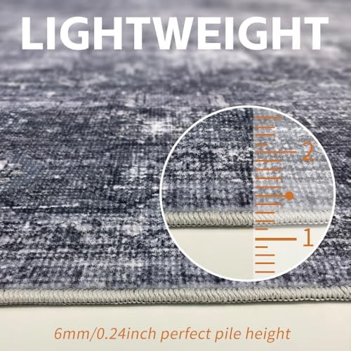 5x7 Light Grey Washable Area Rug - Image 6