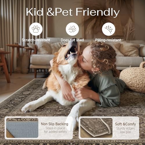HUGEAR Brown Washable 6x9 Area Rugs - Image 5