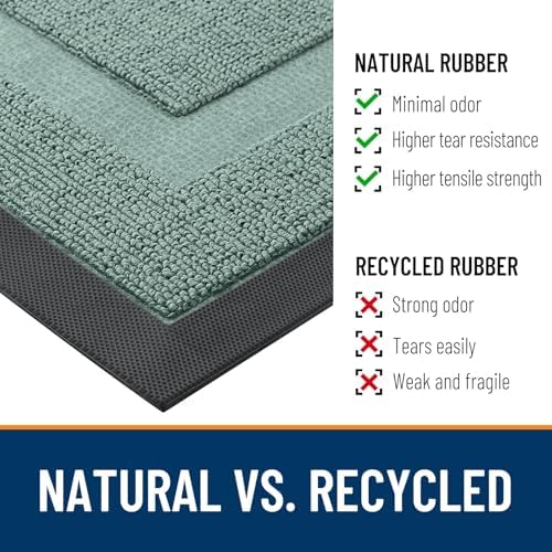 OLANLY Half Circle Front Door Mat Outside 35x23 All-Season Rubber Doormat - Image 3