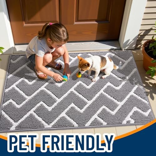 OLANLY Front Door Mat 32x20, Low-Profile Easy Clean Doormat - Image 6
