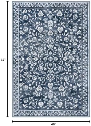 Vintage Washable Rugs for Entryway 4x6 Area Rug Non Slip Door Mat - Image 2