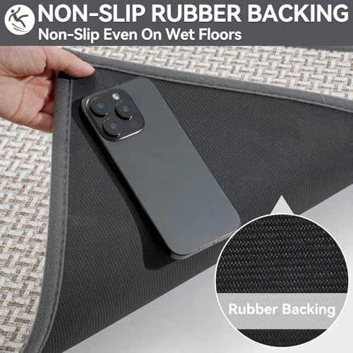YDKGL Front Door Mat Indoor Non Slip Long Entry Mat Large Gray 20"x48" - Image 4