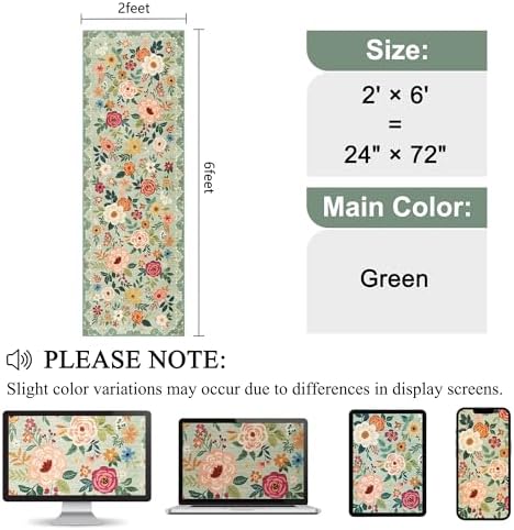 DUKINO 2x6 Runner Rug for Hallway, Washable Kitchen Rugs Non Slip - Image 2