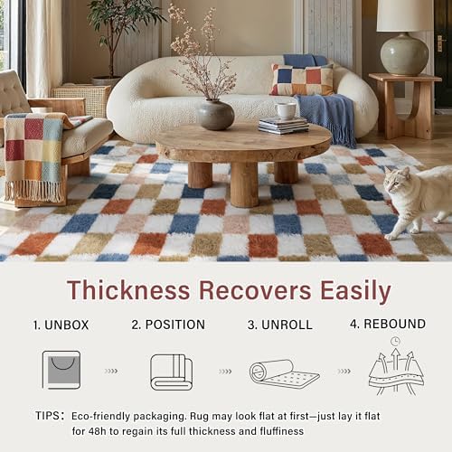 PureCozy Checkered Area Rug 9x12 - Image 6