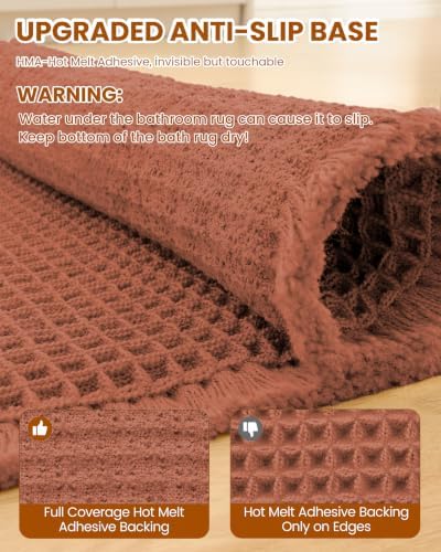 Smiry Waffle Bath Mat 36X24, Extra Soft Absorbent Bathroom Rugs - Image 6
