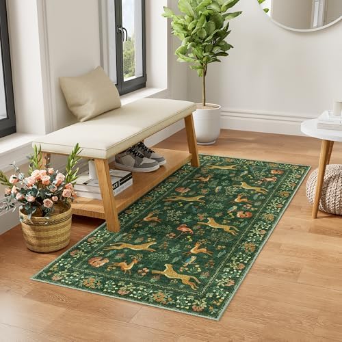 DUKINO 2x4 Rug for Entryway, Animal Washable Runner Rug for Kitchen - Image 3
