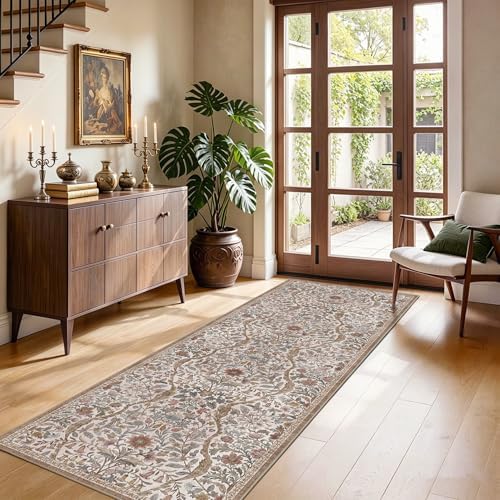 2x6 Floral Runner Rug for Kitchen Washable Hallway Runner Rug - Image 4