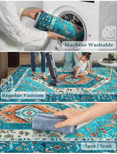 SERISSA 2'6"x8' Washable Non Slip Boho Runner Rug - Image 3