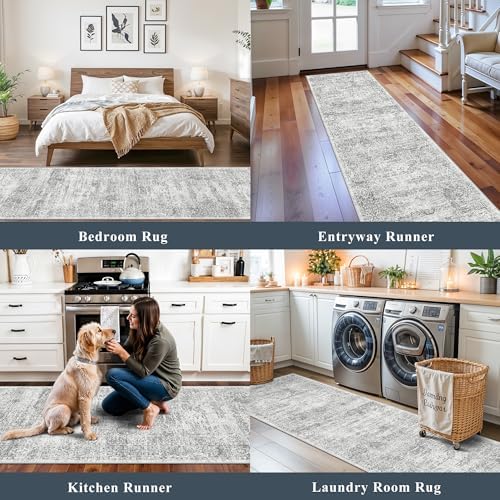 2x10 Runner Rug Non-Slip Washable Kitchen, Vintage Boho Carpet - Image 4