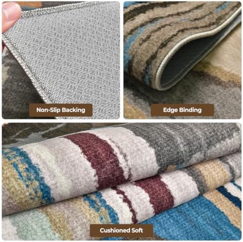 8x10 Modern Abstract Washable Area Rug - Image 3