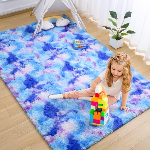 AROGAN 6x9 Fluffy Rainbow Area Rugs - Image 6