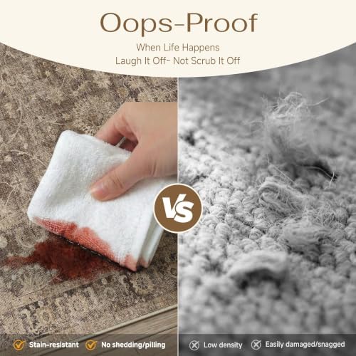 HUGEAR Brown Area Rugs 2x3 Entryway Washable Rug Carpet - Image 6