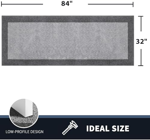PURRUGS Hallway Runner Rug, Light Grey & Grey - Image 2