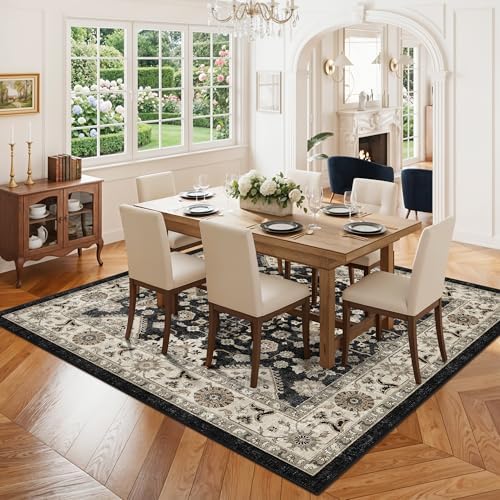 Black Washable Square 5x5 Rug: Ultra Soft Living Room Area Rug Under Sofa - Image 4