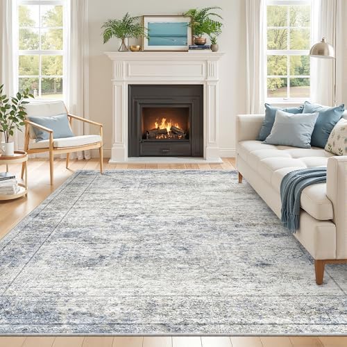 5x7 Area Rugs for Living Room, Large Washable Rug by Restydon