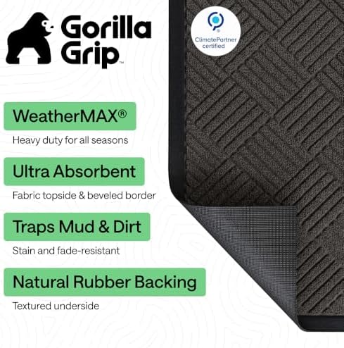 GORILLA GRIP WeatherMAX Door Mat, Indoor Outdoor Use - Image 2